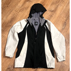 The North Face Girls Jacket XL 14-16 Hyvent Black Cream Waterproof Hood